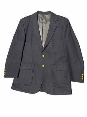 Vtg Sawyer's Campus Shops Men’s Wool Sport Blazer 40R 2 Golden Button Navy Blue